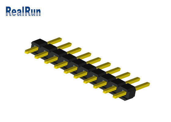 conector da placa do PWB de Pin Header PA6T PBT da fileira de 1x10P UL94V-0 único