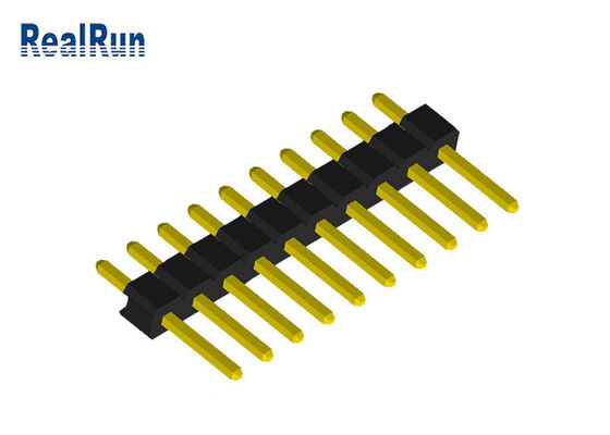 conector da placa do PWB de Pin Header PA6T PBT da fileira de 1x10P UL94V-0 único