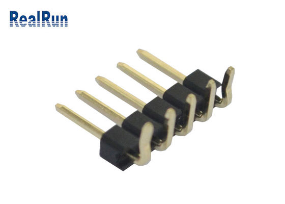 ângulo direito UL94V-0 da única fileira de 3A 5P PA6T PBT LCP SMT Pin Header 2.54mm