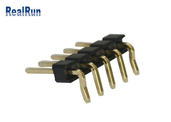 ângulo direito UL94V-0 da única fileira de 3A 5P PA6T PBT LCP SMT Pin Header 2.54mm