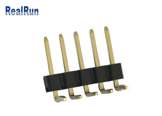 ângulo direito UL94V-0 da única fileira de 3A 5P PA6T PBT LCP SMT Pin Header 2.54mm