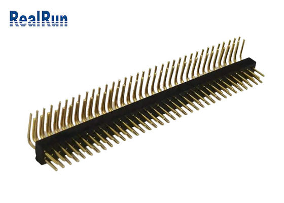 círculo Pin Header Right Angle fêmea UL94V-0 ISO9001 de 2*35P CuZn38Pb2