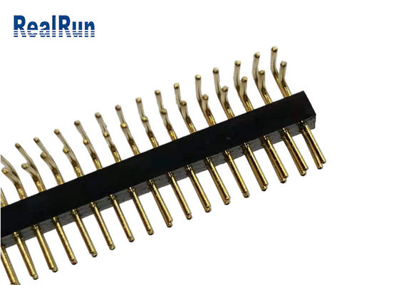 círculo Pin Header Right Angle fêmea UL94V-0 ISO9001 de 2*35P CuZn38Pb2