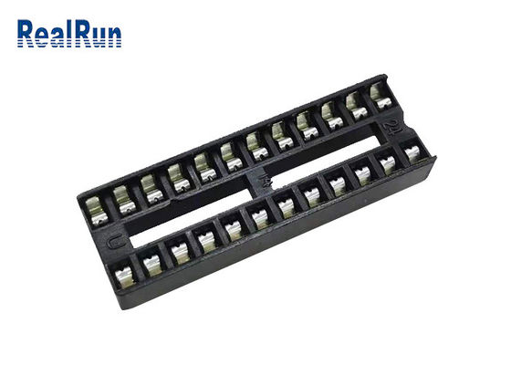 Furos quadrados PBT UL94V-0 do encabeçamento do conector 24P do soquete de 1000VAC 2.54mm IC