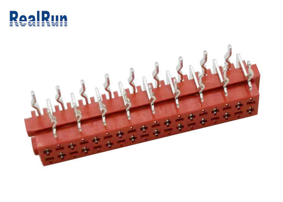 RoHS passa a soquete vermelho do conector de 1,27 milímetros Idc a inserção fêmea da curvatura de 18P 90° sem orelha