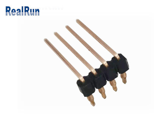 Conector do PWB THT do ajuste de imprensa da curvatura UL94V-0 de Pin Header 90° da fileira de PA6T 4P único