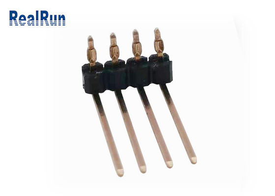 Conector do PWB THT do ajuste de imprensa da curvatura UL94V-0 de Pin Header 90° da fileira de PA6T 4P único