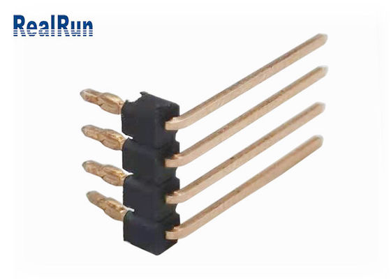 Conector do PWB THT do ajuste de imprensa da curvatura UL94V-0 de Pin Header 90° da fileira de PA6T 4P único