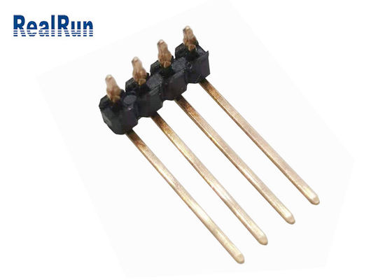 Conector do PWB THT do ajuste de imprensa da curvatura UL94V-0 de Pin Header 90° da fileira de PA6T 4P único