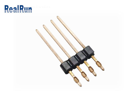 Do MERGULHO reto de bronze do PWB Pin Header 2.54mm do ajuste de imprensa de PA6T conector masculino do encabeçamento PBT LCP