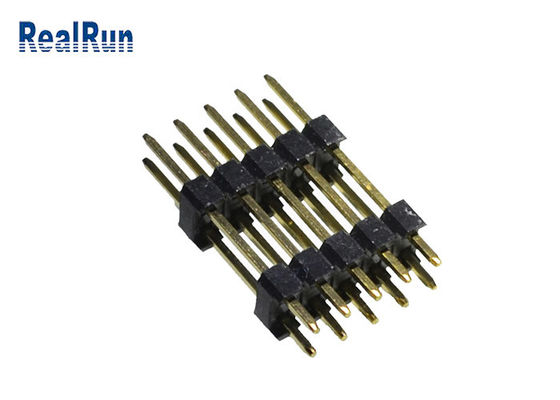 GV dobro de bronze da fileira 2.54mm de 0.75A PBT Pin Header Connecto UL94V-0