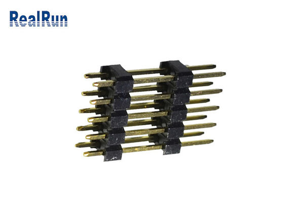 GV dobro de bronze da fileira 2.54mm de 0.75A PBT Pin Header Connecto UL94V-0