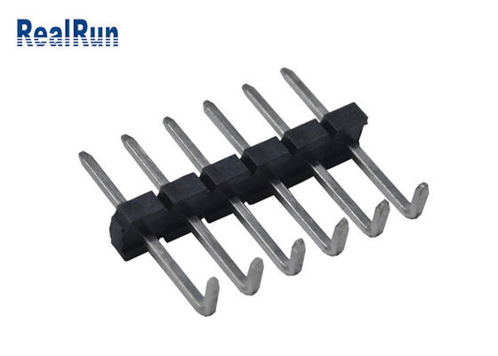 Pin 1000M Ohm da fileira 6 do conector do encabeçamento do ângulo direito de ISO9001 UL94V-0 único