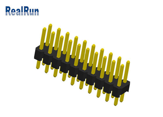 Bronze de Pin Header Male Brass Pcb 3.0A do mergulho da fileira do dobro de PBT PA6T 20P