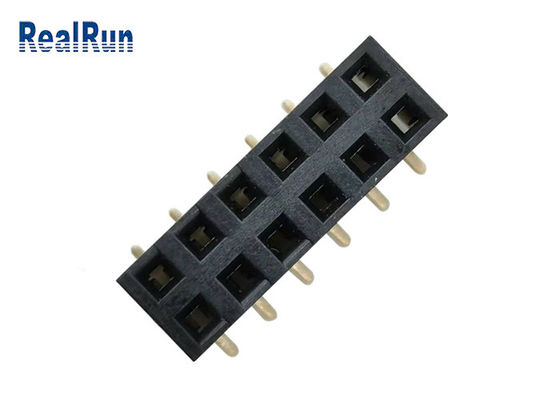 Chapeamento de ouro do bronze de fósforo do TAMPÃO PA6T SMD Pin Header Connector DC500V de LCP