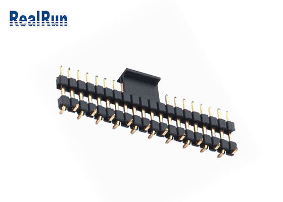 Conector plástico duplo do encabeçamento do PWB da fibra do conector macho LCP da única fileira SMD