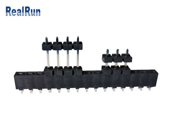 Passo DC500V da lata 3.96mm do Au da fileira do conector do encabeçamento do PWB de PBT LCP único