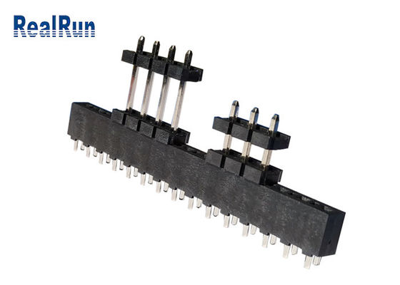 Passo DC500V da lata 3.96mm do Au da fileira do conector do encabeçamento do PWB de PBT LCP único