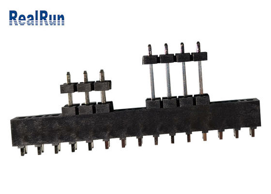 Passo DC500V da lata 3.96mm do Au da fileira do conector do encabeçamento do PWB de PBT LCP único