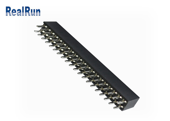 O conector fêmea de bronze 3.0A do encabeçamento do ajuste de imprensa 500VAC do GV mergulha a fileira dobro 2*20P