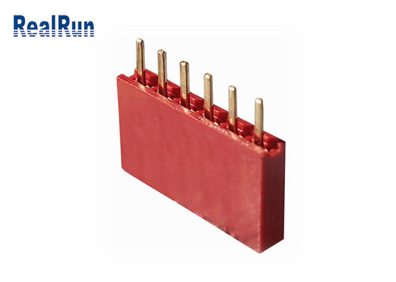 Bronze fêmea do mergulho LCP do conector DC500V 1×6P do encabeçamento de PA6T PBT