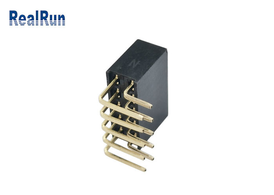 terminal fêmea do conector Y do encabeçamento 2×5P inserção PA6T do mergulho da curvatura de 90 graus