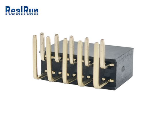 terminal fêmea do conector Y do encabeçamento 2×5P inserção PA6T do mergulho da curvatura de 90 graus
