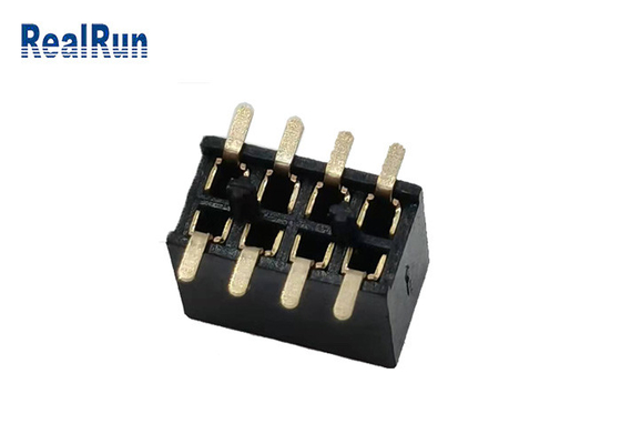 Ouro fêmea 1u” UL94v-0 H4.3mm LCP do conector 2*4p de SMT do encabeçamento de 500VAC PA6T