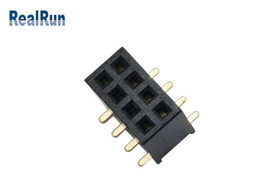 Ouro fêmea 1u” UL94v-0 H4.3mm LCP do conector 2*4p de SMT do encabeçamento de 500VAC PA6T