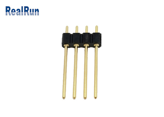 solda reta fêmea redonda do mergulho do PWB de 2.54mm Pin Header 4 Pin Gold Plated H3.0