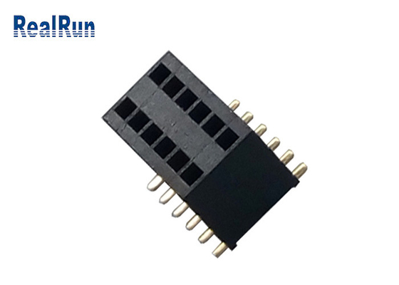 Tipo fêmea contato do passo SMD do conector 1.27mm do encabeçamento de PA6T do cobre do fósforo