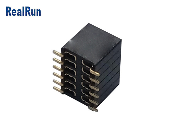 Tipo fêmea contato do passo SMD do conector 1.27mm do encabeçamento de PA6T do cobre do fósforo