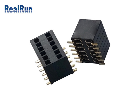 Tipo fêmea contato do passo SMD do conector 1.27mm do encabeçamento de PA6T do cobre do fósforo