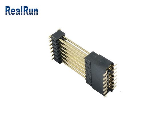 Ouro Tin Plating do conector de Pin Header Connector Dual 7P SMT do homem de PA6T