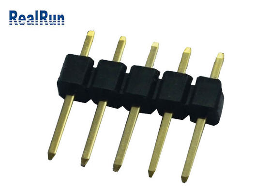 PWB Pin Header Connector terminação de solda de bronze do contato do passo de 2,54 milímetros