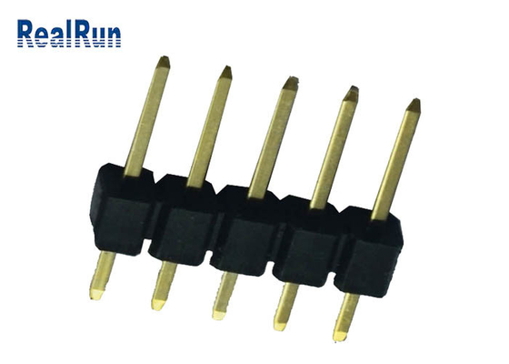 PWB Pin Header Connector terminação de solda de bronze do contato do passo de 2,54 milímetros