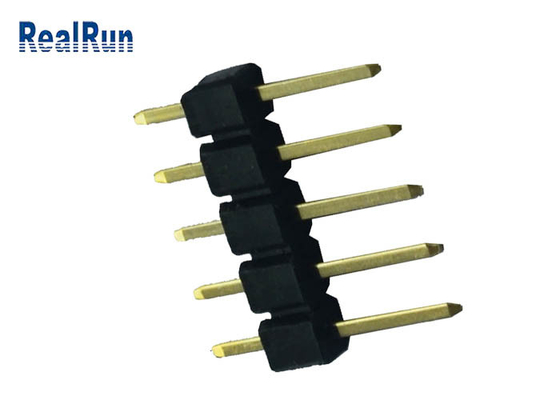 PWB Pin Header Connector terminação de solda de bronze do contato do passo de 2,54 milímetros