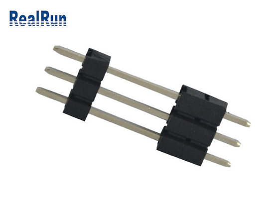 Pin de bronze 3A do PWB Pin Header 3 de PA6T conector reto do encabeçamento de uma fileira de 180 graus único