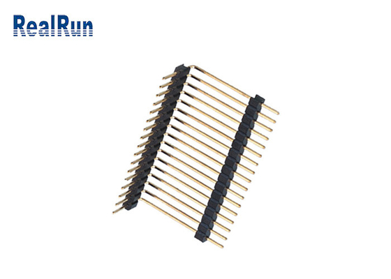 PA6T 2,54 17P Pin Header Connector ouro do mergulho de um ângulo direito de 90 graus chapeou o plástico duplo