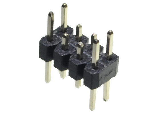 Fileira dobro 2,0 milímetro Pin Header 2*4P Pin Short Pin Male Black longo reto