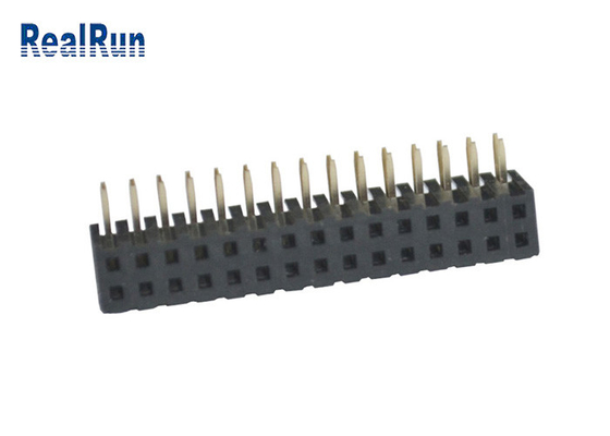 Tipo posição dupla fêmea do ângulo direito da fileira 30 de Pin Header Connector ISO9001 PA6T