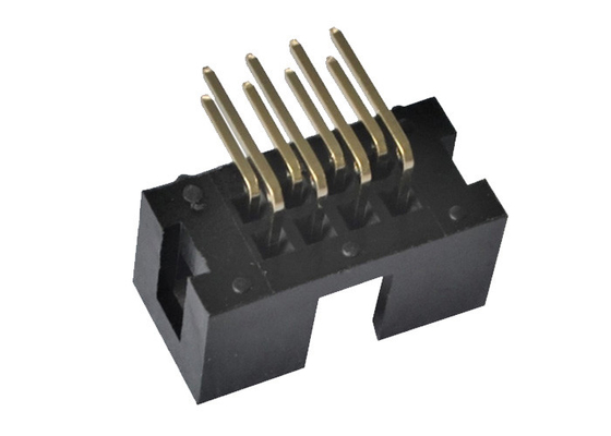 conector PA6T UL94V-0 do encabeçamento da caixa 2x4P curvatura Pin Connector de 90 graus