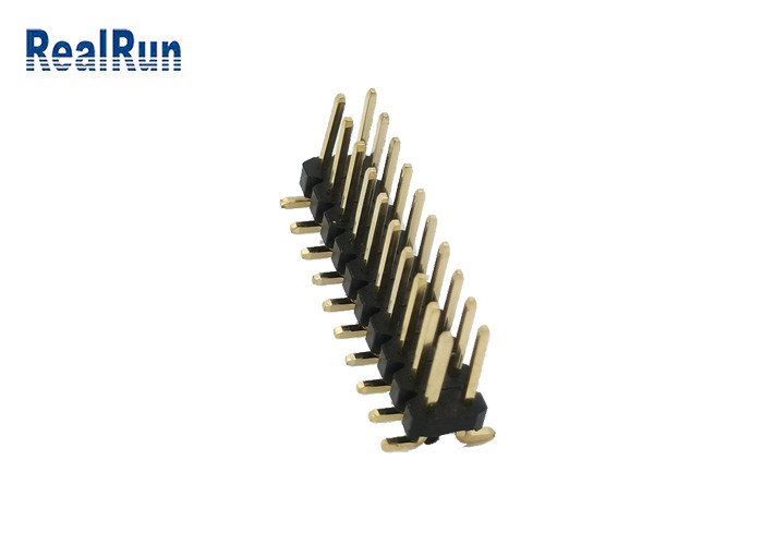 Preto 2,54 quadrado Pin Male Plug da fileira SMD do conector PA6T 2 do encabeçamento do milímetro