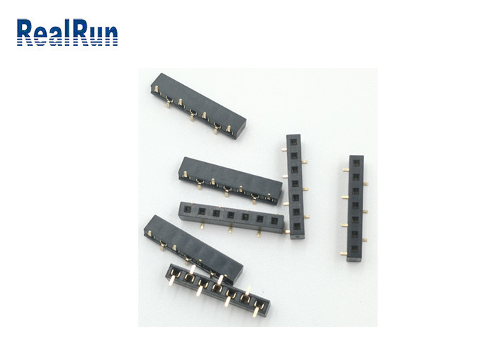 conector do encabeçamento de Pin Surface Mounting SMD do chapeamento de ouro 7 do conector do PWB da fileira de 2.54mm único