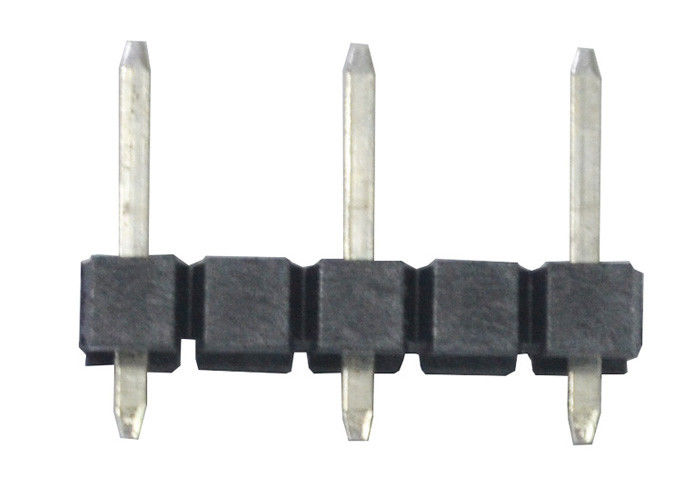 Único encabeçamento reto do Pin da fileira tipo preto de 180 graus conector do passo de 3,96 milímetros