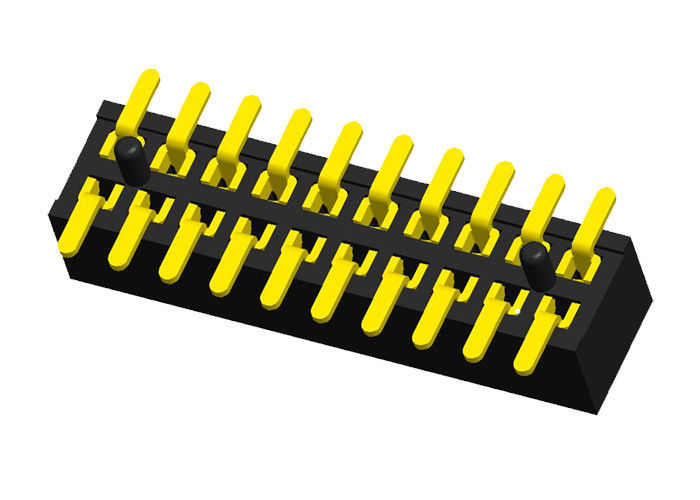 Em linha reta fêmea do conector do encabeçamento de 20 Pin tipo fileira 1.0X2.1mm de 180 graus do dobro