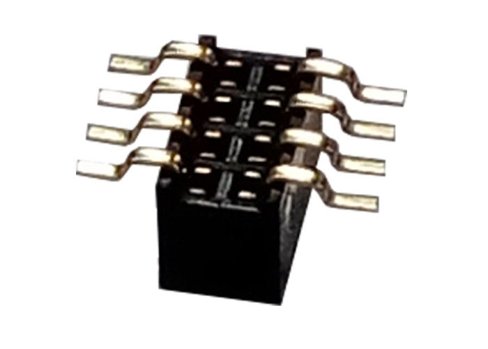 Conector fêmea do encabeçamento de 8 Pin tipo preto de SMT da fileira de 1.27mm x de 3.4mm único
