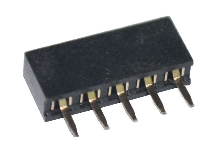 fileira fêmea 5 do conector do encabeçamento do passo de 2mm tipo reto preto do Pin da única