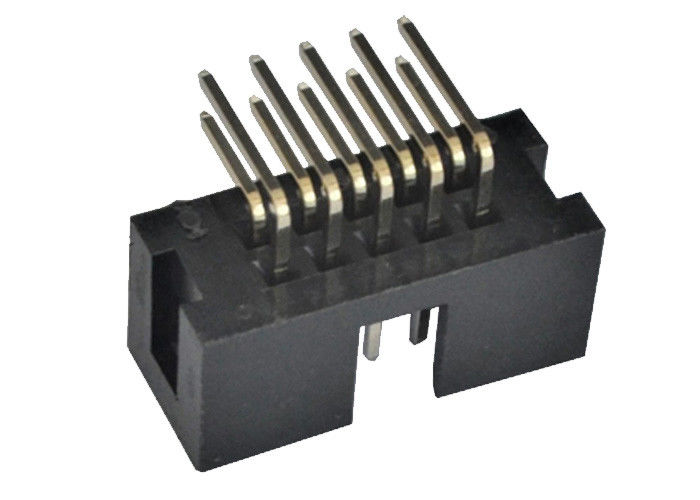 conector do encabeçamento da caixa de 2.54mm 90 tensão de Withstand dos pinos 500V do encabeçamento do grau