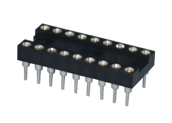 Conector redondo do encabeçamento do Pin reto do soquete 18P do furo 2.54mm IC 180 graus